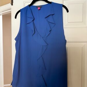 Vince Camuto Royal Blue Ruffle Blouse